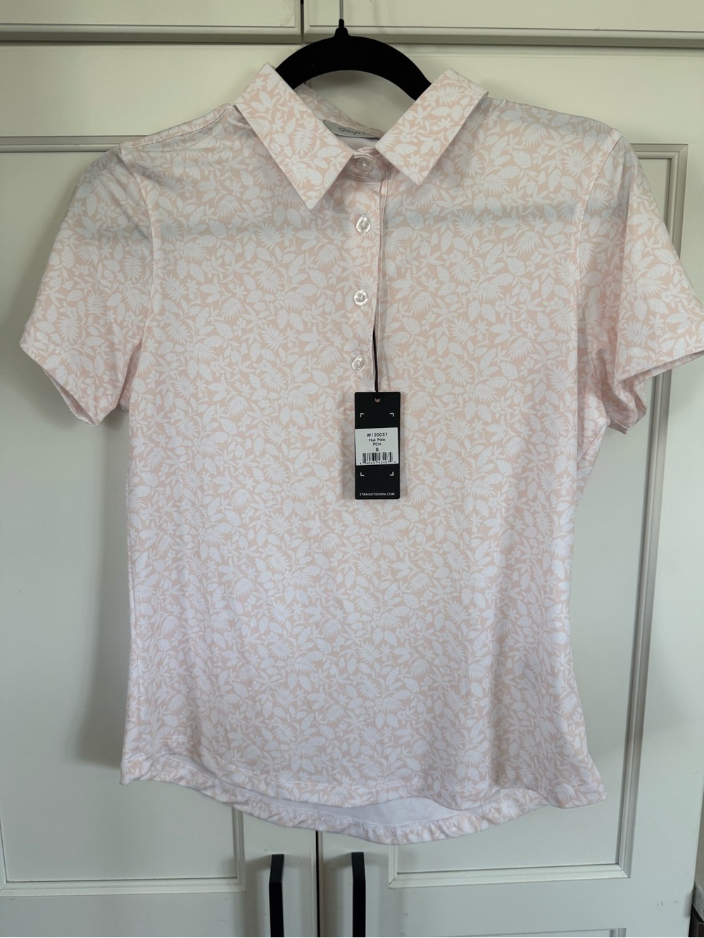 Straight Down Huli Light Pink Floral Polo